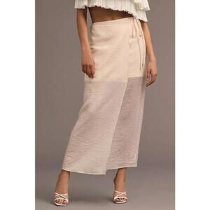 Anthropologie skirt maxi large L pink sheer wrap festival feminine fairy modest